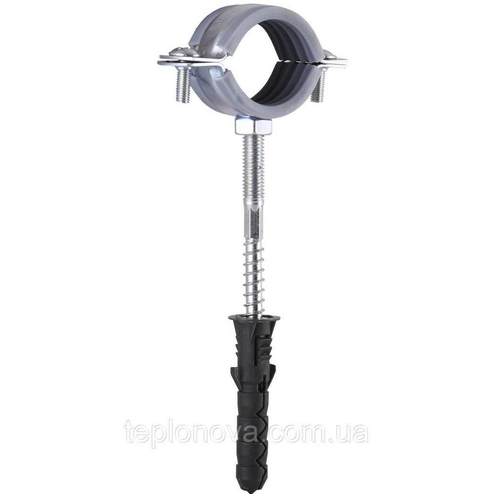 Хомут у зборі CR 1" (32-37 мм) з гвинтом-шурупом 8*80 і дюбелем у уп., сірий Чернівці - фото 4