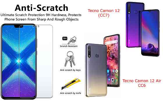 Защитное стекло NeoGlass для Tecno Camon 12 (CC7), Camon 12 Air CC6 – ультрапрозрачное и устойчивое Киев