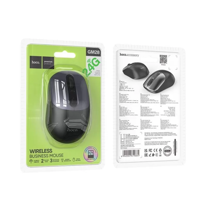 Маніпулятор миша HOCO GM28 2.4G business wireless mouse Black Metal Gray Київ - фото 1