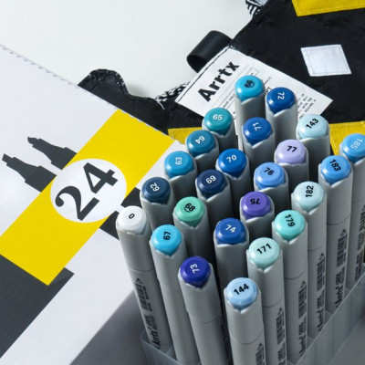 Художественный маркер Arrtx Спиртовые Oros ASM-03BU 24 цвета, синие оттенки (LC302529) Винница - изображение 7