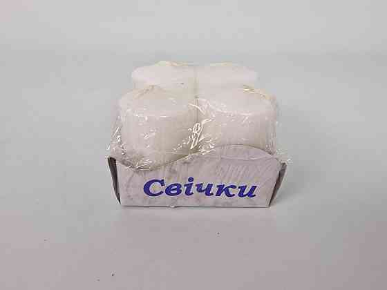 Цветная Цилиндр парафиновая свеча (40/60) БЕЛАЯ (4 шт) Харьков