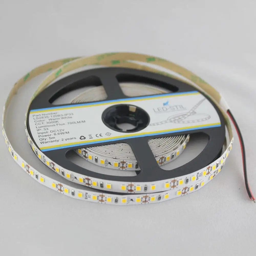 LED-STIL LED стрічка LED-STIL 3000K, 8,6 Вт/м, 2835, 120 діодів, IP33, 12V, 700 LM, тепле світл Коломия - фото 7