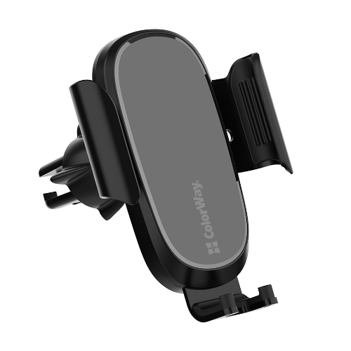 Тримач автомобільний для мобільного + БЗП 2в1 Air Vent Car ColorWay CW-CHAW038Q-BK чорний Житомир - фото 4