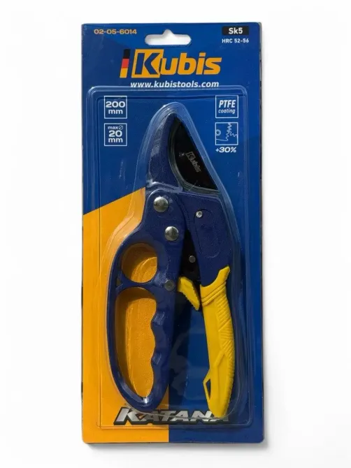 Секатор садовый Kubis KATANA с храповым механизмом до 20 мм лезвие с тефлоновым покрытием (02-05-6014) Коломыя - изображение 1