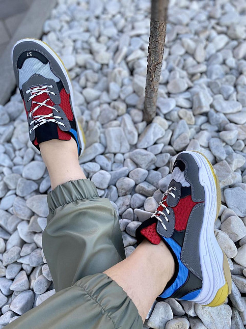 No brend Кросівки жіночі D1901-D65 сірий/синій (весна-осінь, еко замша+сітка) (2493) Коломия - фото 9