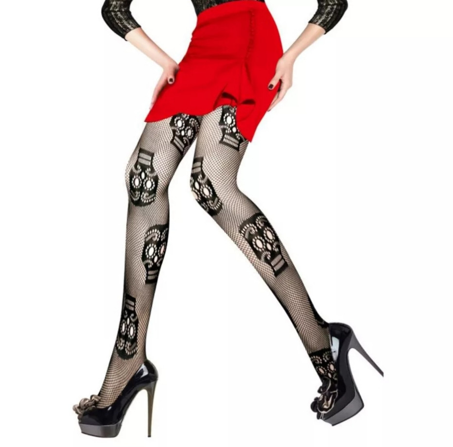 Колготи з малюнком черепа one size чорний Київ - фото 9