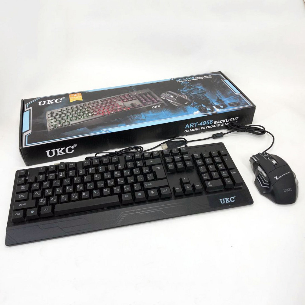 Клавиатура+мышка UKC с LED подсветкой от USB M-710, клавиатура игровая с подсветкой и мышкой VH-12 Львов - изображение 15