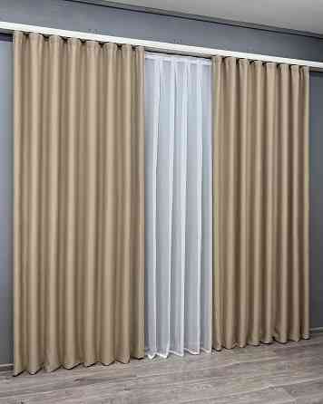 Комплект готовых штор VR-Textil Bagema Rvs № 2075ш Песочный 100х270 см 2 шт (31-0092) Киев