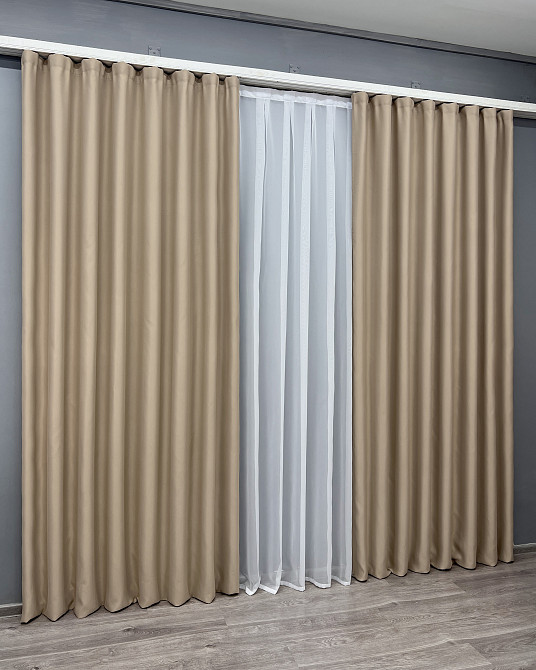 Комплект готових штор VR-Textil Bagema Rvs № 2075ш Пісочний 100х270 см 2 шт (31-0092) Київ - фото 4