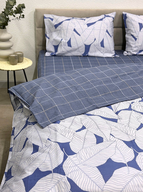 Ecotton Комплект постільної білизни Ecotton двоспальний Сімейний 150х215 см Листя біле (21004АВ Коломия - фото 3