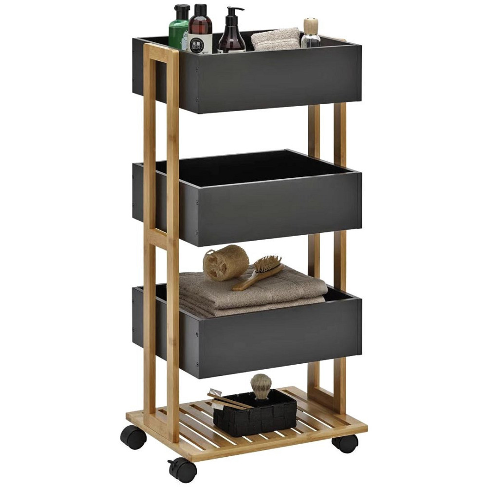 Етажерка для ванної на коліщатах "Монтісел" сієна-венге Миколаїв - фото 1