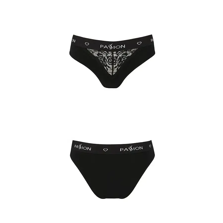 Трусики з широкою гумкою і мереживом Passion PS001 PANTIES S, black Львів - фото 5