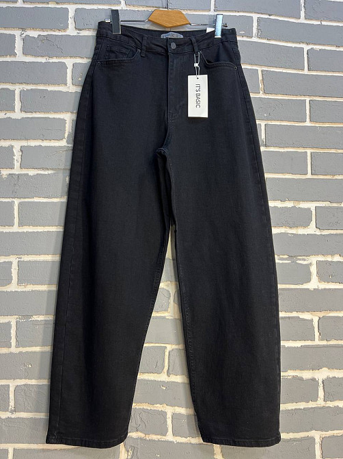 Джинси жіночі Its Basic 3474 skater jeans мом банани стрейчеві збільшені розміри чорні, чорний, 46, 46, 100 см, 128 см Київ - фото 18