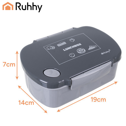 Ланч-бокс для їжі 800 мл з кришкою і клапаном Ruhhy (26169) Сірий Нововолинськ - фото 7