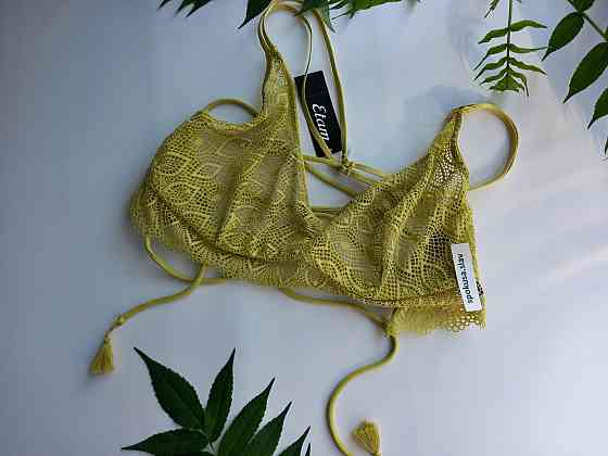 Бюстгальтер мягкий с кружевной чашкой салатный 75С Etam Славута