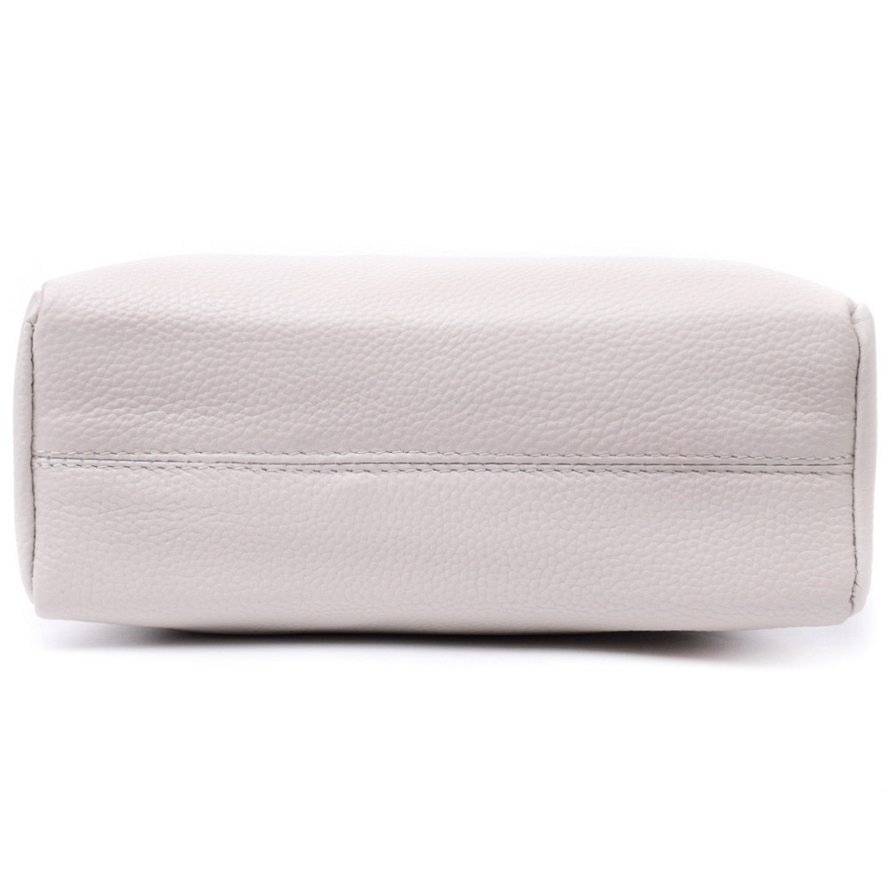 Цікава жіноча шкіряна сумка із стильним бігунком Vintage 22653 Біла Київ - фото 6