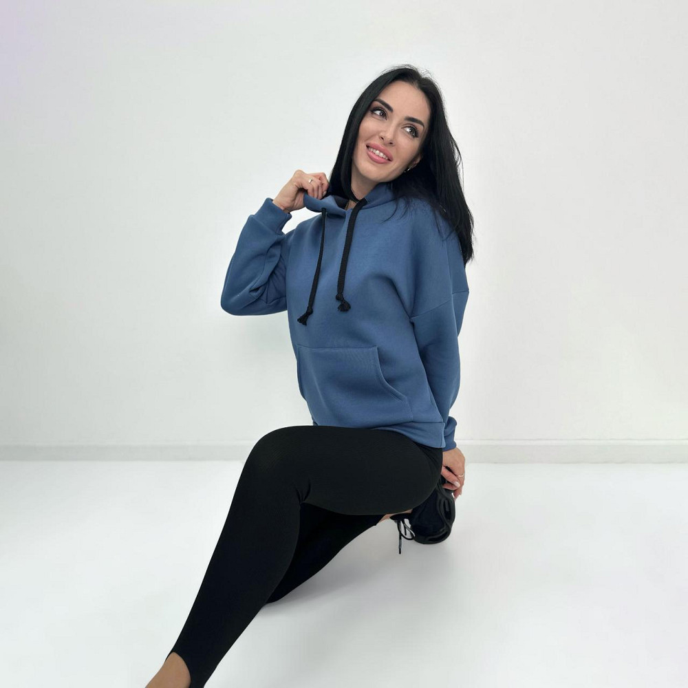 Жіночий теплий худі з капюшоном "Basic" Турція оптом | Норма і батал Джинс, 42-44 Київ - фото 1