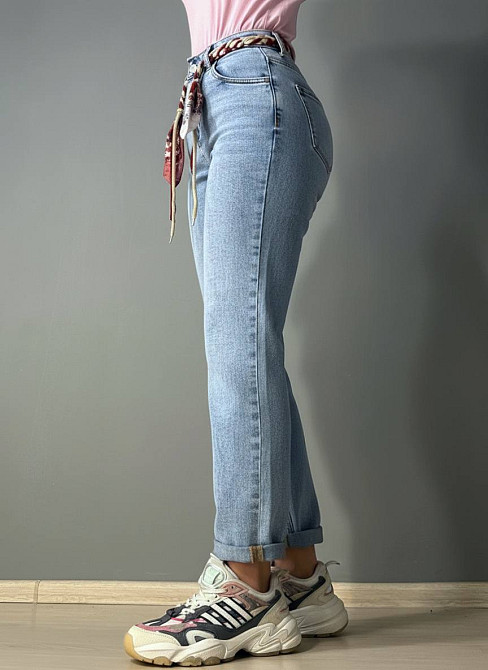 Джинси жіночі Dragon 8321 MOM jeans з поясом стрейчеві блакитні, блакитний, 31, 31, 84 см, 110 см Київ - фото 17