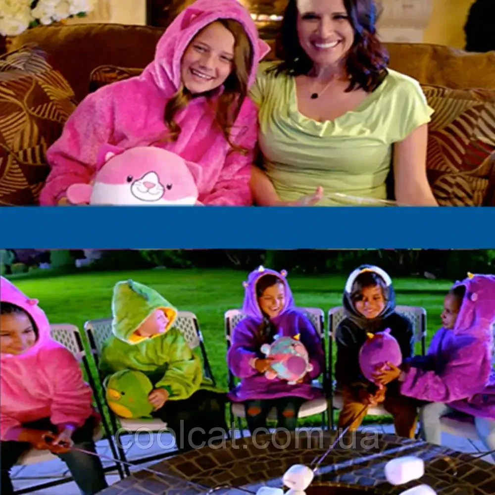 Дитяча толстовка плед 3в1 з капюшоном та рукавами Huggle Pe,Hoodie,Рожевий SBR Київ - фото 2