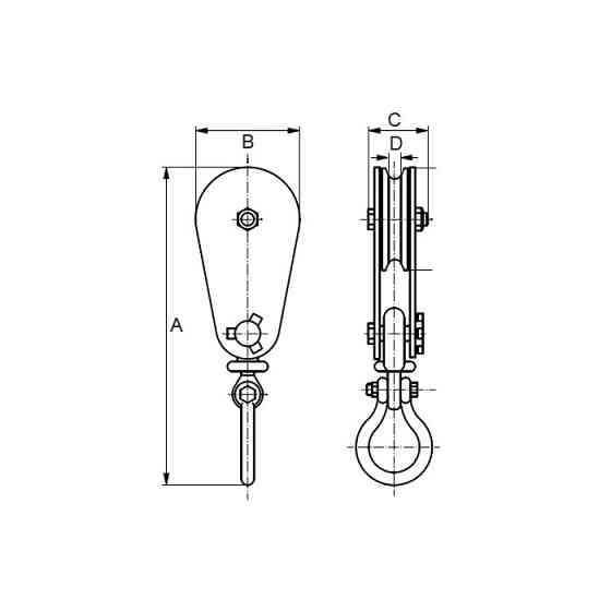 Блок однороликовый со скобой (усиленный) 8 т Одесса