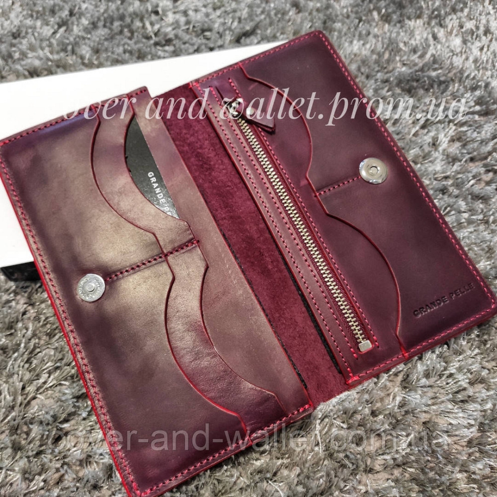Жіночий гаманець купюрник на магнітах ручної роботи Grande Pelle Сinturino Київ - фото 18