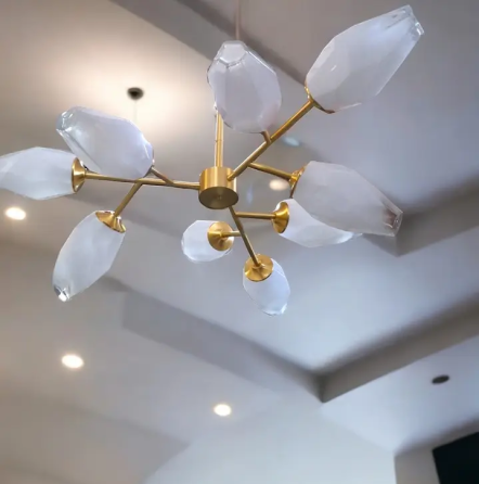 Світлодіодна люстра Сучасна 8616 (Золотиста) на 9 плафонів Київ