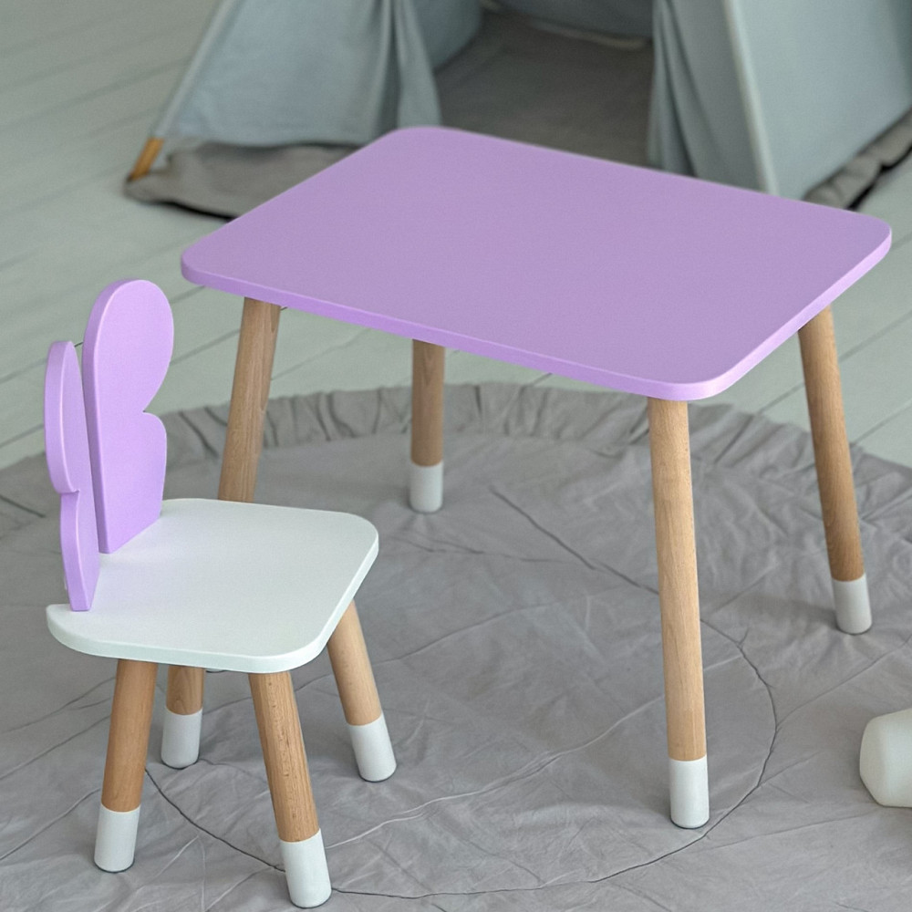 Дитячий стільчик метелик 26.5х26х25см, стілець у дитячу кімнату до 7 років, білий з фіолетовим Київ - фото 6