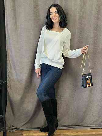 Демісезонна жіноча кофтинка "Alisia" оптом | Норма і батал | Розпродаж моделі Молочний, 46-48 Київ