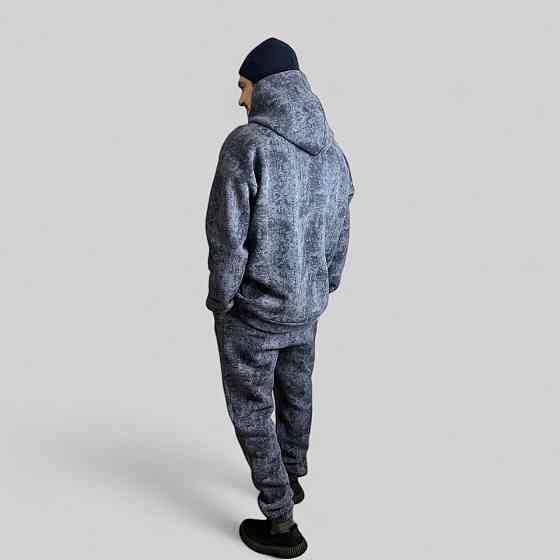 Чоловічий зимовий спортивний костюм на флісі Сірий Мармур 50/52 Харків