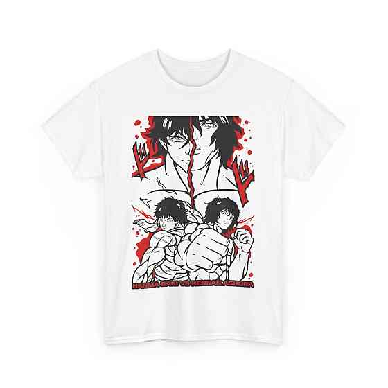 Футболка з аніме принтом Аніме Фігхт Бакі Вс оверсайз (S/M/L) Чорний AnimeJ0405 Дніпро