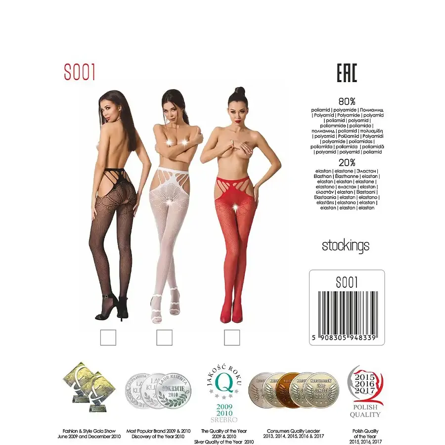 Еротичні колготки-бодістокінг Passion S001 black,, з доступом та з відкритими стегнами Львов - изображение 7