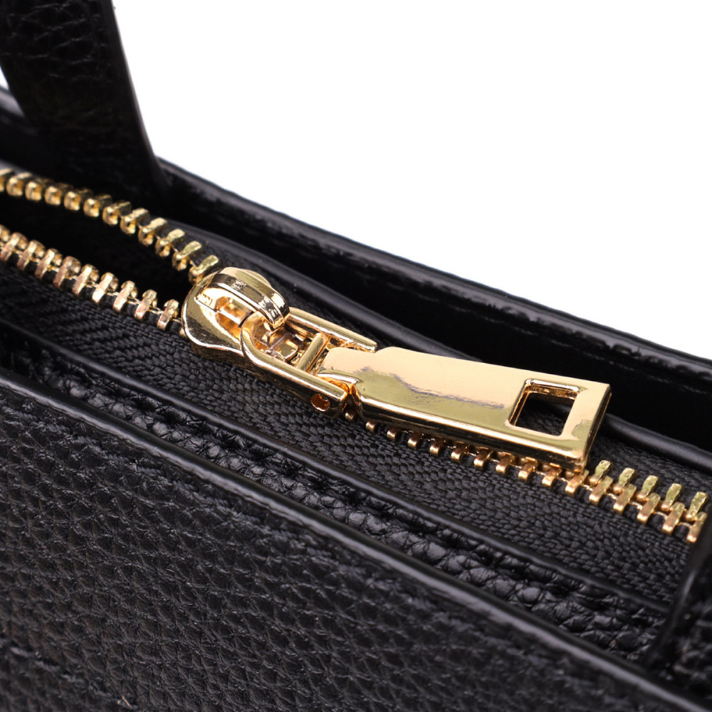 Трапецієподібна сумка для жінок з натуральної шкіри Vintage 22916 Чорний Київ - фото 5