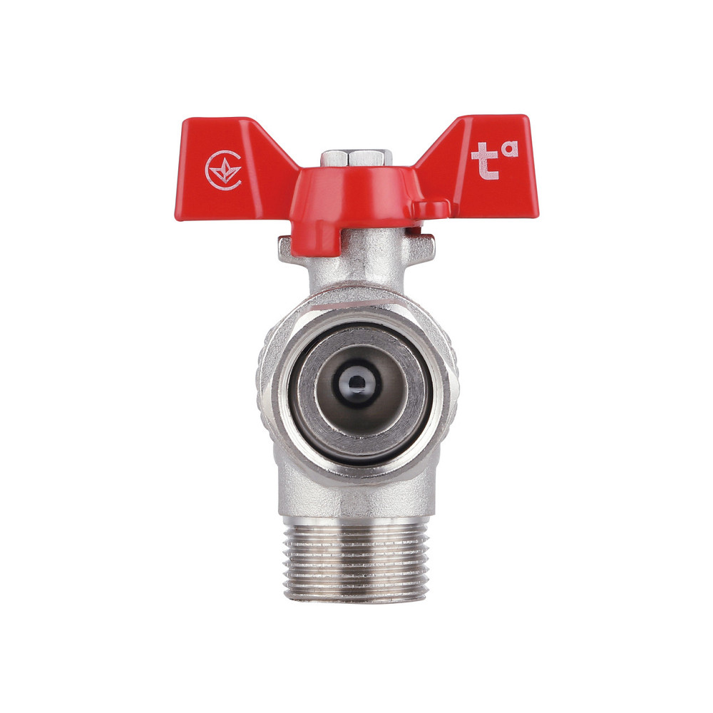 Кран кульовий із накидною гайкою Thermo Alliance Forte 3/4" ВЗ для води кутовий SF224W20 Київ - фото 6