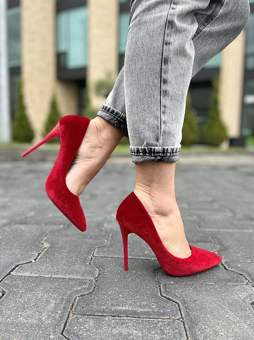 Comer Туфлі жіночі COMER червоні оксамит каблук 11см 35р.36р.38р. (1928) Коломыя - изображение 7