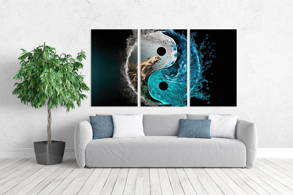 Модульна картина у вітальню/ спальню   Інь-Янь      ART-109_3A 70х130 см Київ - фото 2