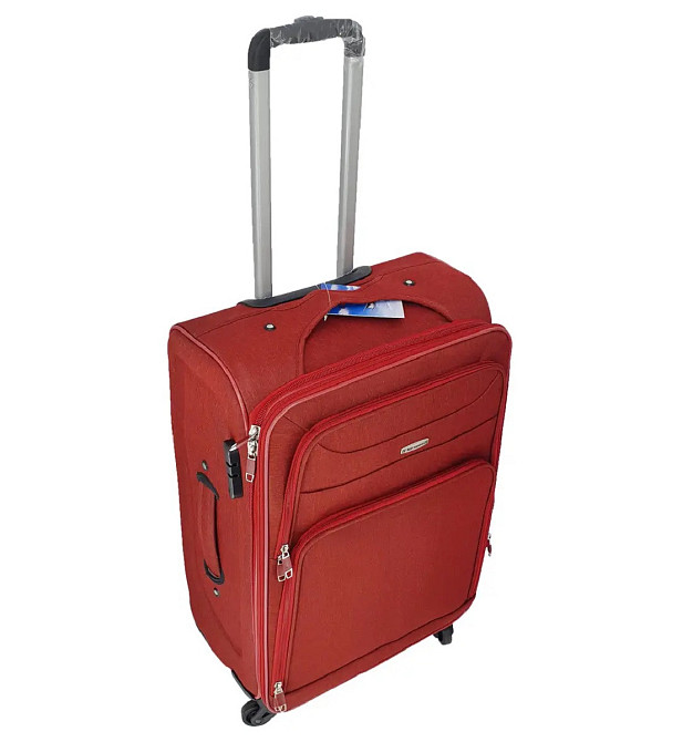 Чемодан тканевый KAIMAN 19226 средний 4 колеса бордовый Киев - изображение 3