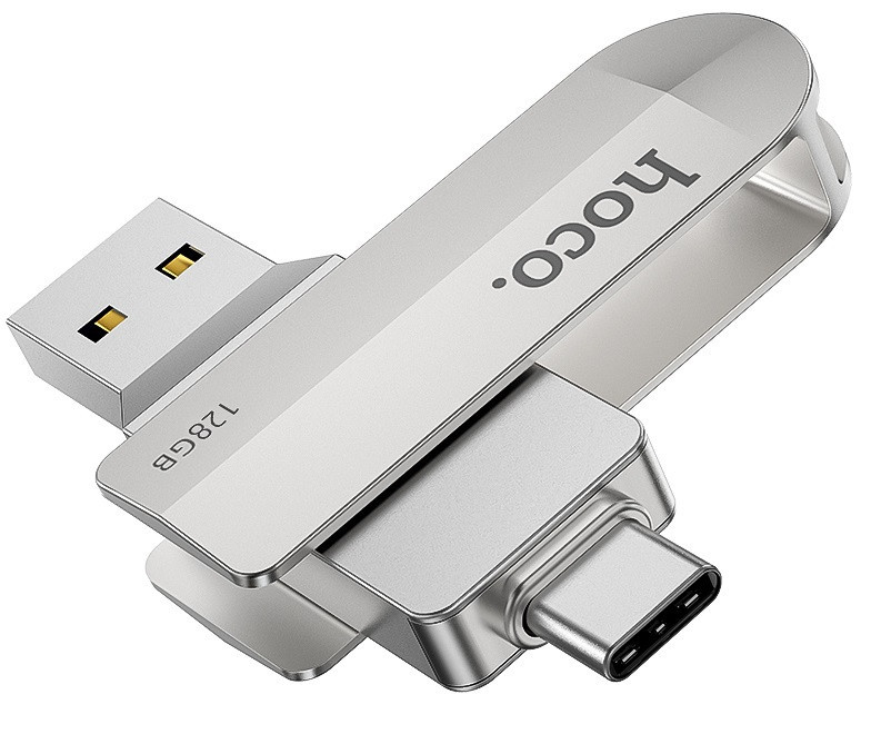 Флешка HOCO UD10 USB3.0 Type-C OTG 128GB, срібляста Вінниця - фото 1