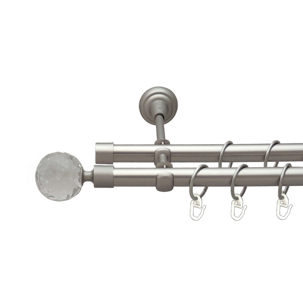 Карниз Orvit Люміера металевий дворядний відкритий Сатин 19\19 мм 240 см (6308116) Львов - изображение 1