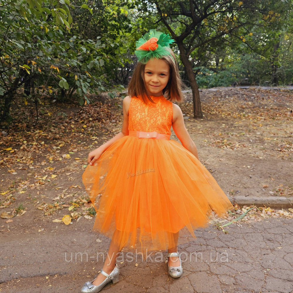 Оранжевое платье Лисичка Белочка Мандаринка Апельсинка Морковка Осень Кривой Рог - изображение 6