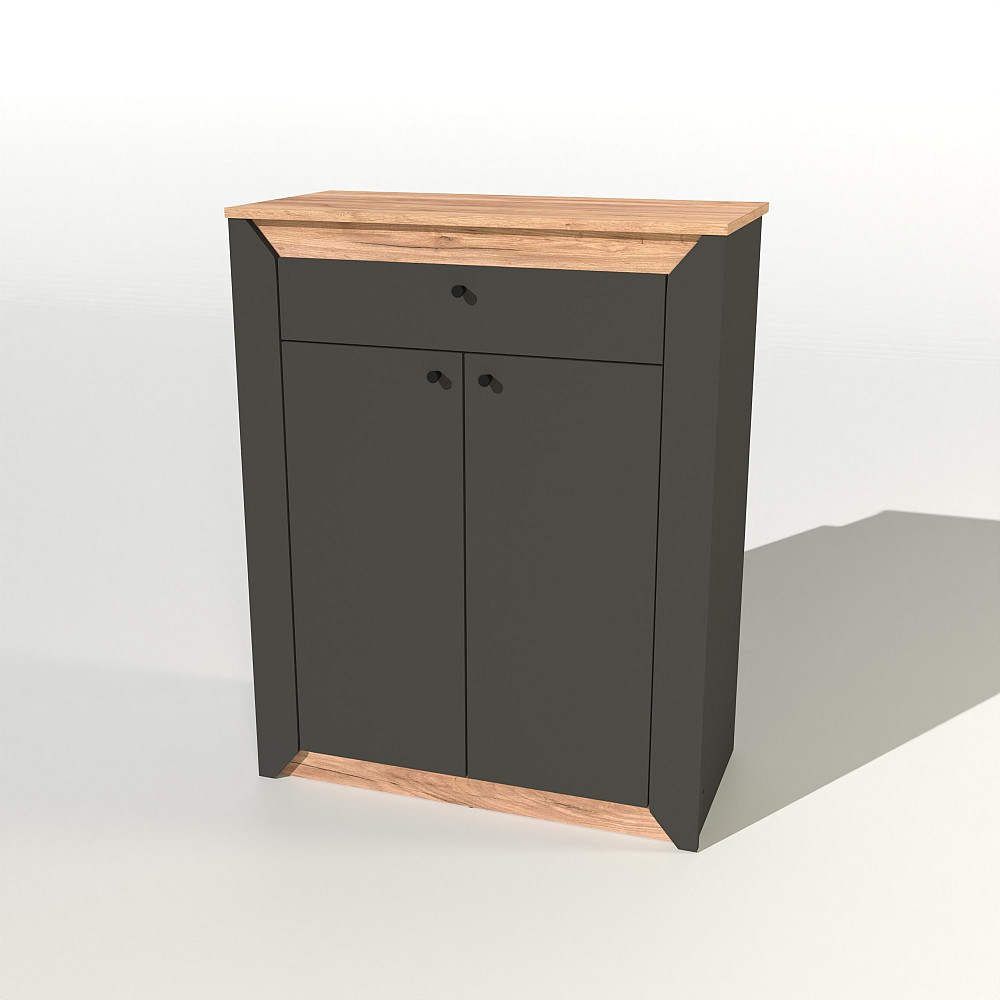 Тумба закрита Еверест Нордік-800 80х38х100 см Графіт + Дуб крафт золотий (DTM-5530) Львів - фото 2