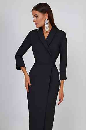 Жіноча стримана сукня-піджак костюмка Чорний Одеса