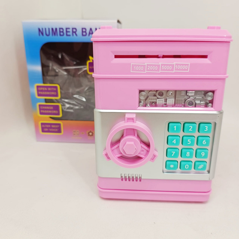 Электронная копилка сейф банкомат для детей с PIN-кодом, автоматический прием банкнот и монет Pink PW-90 Львів - фото 6