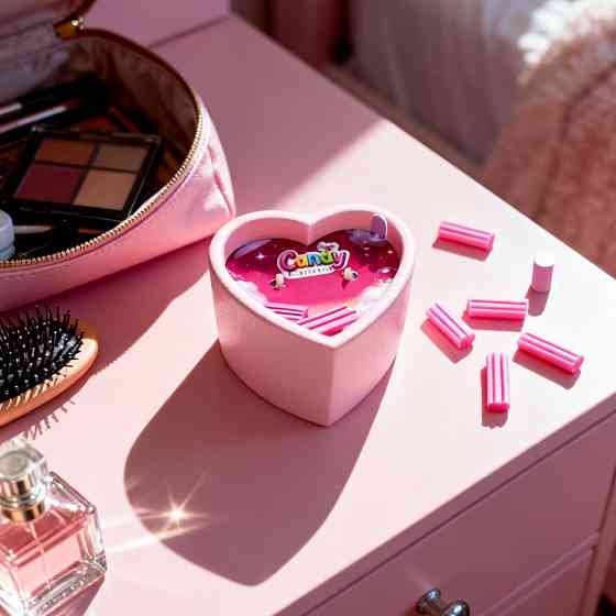 Масажна свічка з ароматом жуйки Candy Bubble Gum у формі серця, 70 мл Sex Aura Київ