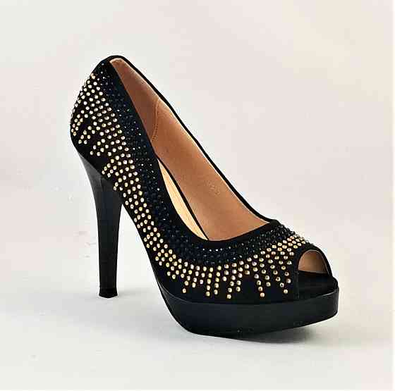 Жіночі Чорні Туфлі на Каблуці Шпильке Замшеві Модельні (розміри: 36,37,38,39,40,41) — 35-7 Дніпро