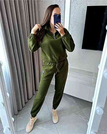 Жіночий теплий прогулянковий костюм: світшот і штани фліс Одеса