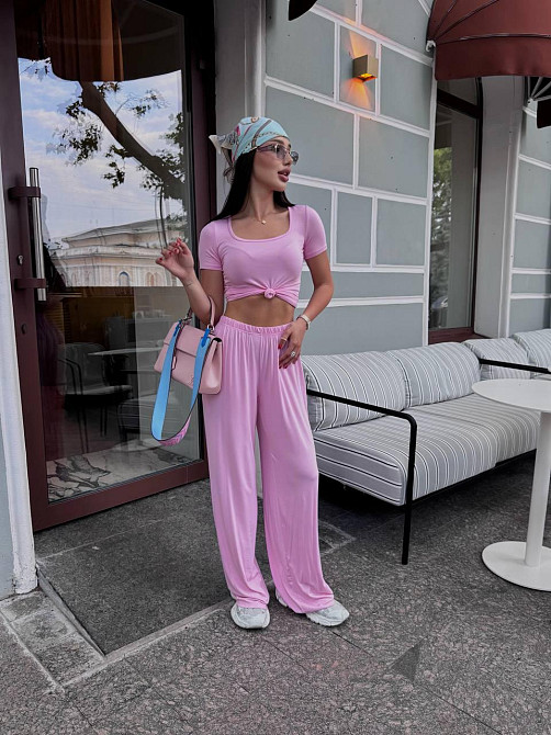 Жіночий трендовий костюм з м'якої натуральної тканини турецька віскоза Барбі Одеса - фото 2