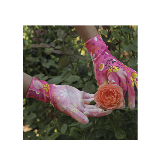 Рукавички 4548 трикотаж PU-покриття неповний облив р.8(M) рожевий ДКГ Житомир