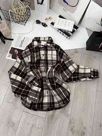 Жіноча тепла звичайна сорочка вільного крою турецький кашемір Шоколад Одеса