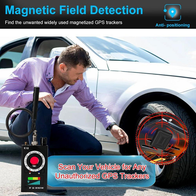 GPS Anti Spi Terminator K18 детектор скрытых камер скрытых устройств антишпионский детектор GPS-детектор Днепр - изображение 5