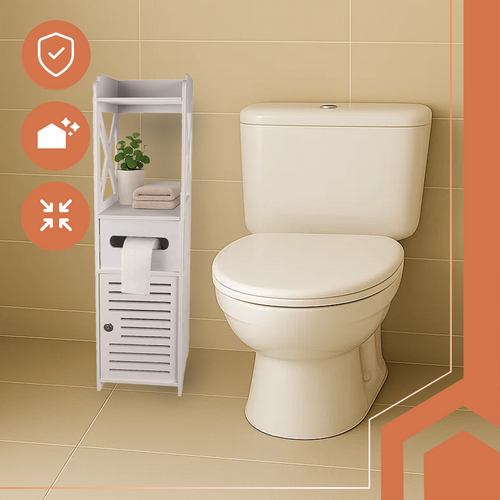 Шафка для ванної кімнати з тримачем туалетного паперу Ruhhy (25763) White Нововолинськ - фото 9